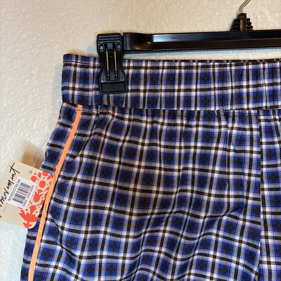 NWT Free People Varsity Blues Short Print Plaid Neon Clementine size M - Picture 8 of 11
